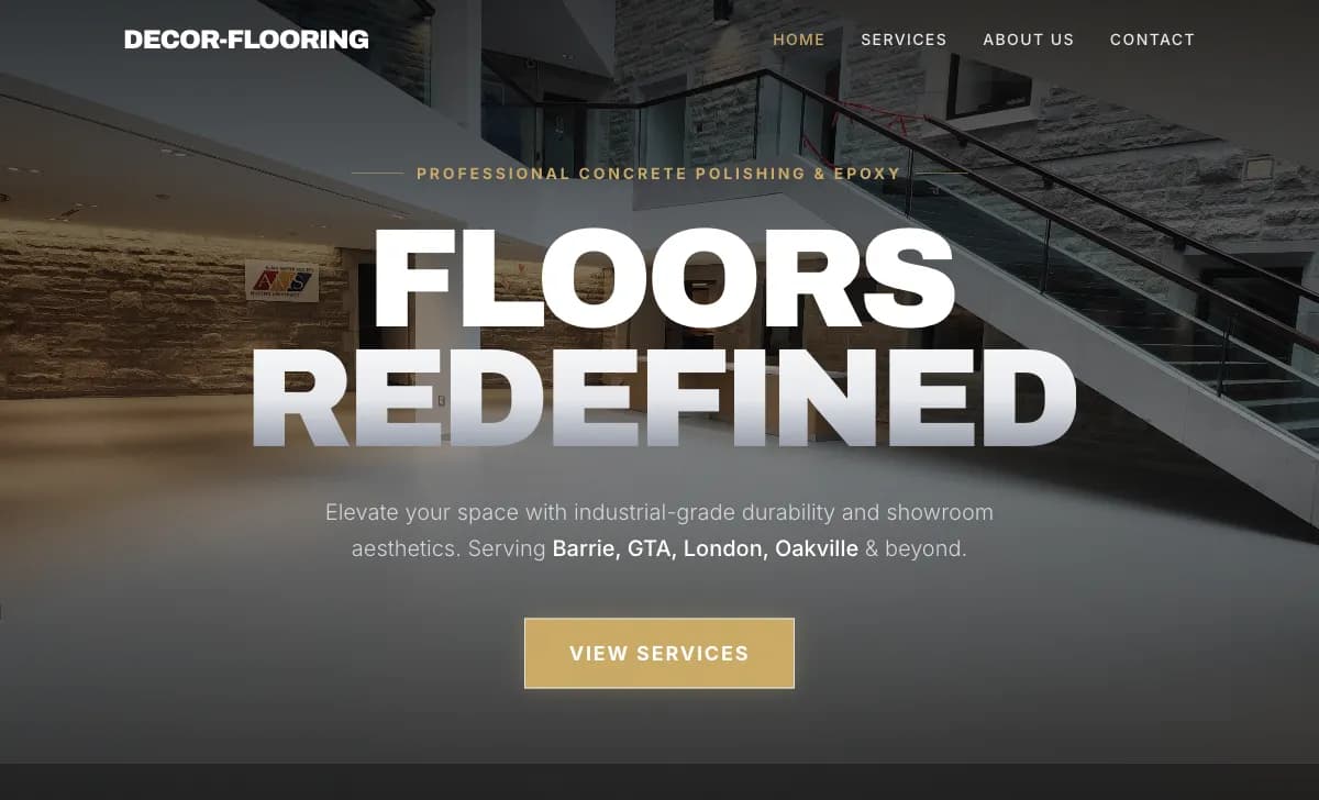 Decor-Flooring — Concrete Polishing & Epoxy Coating website by Digiteria Labs